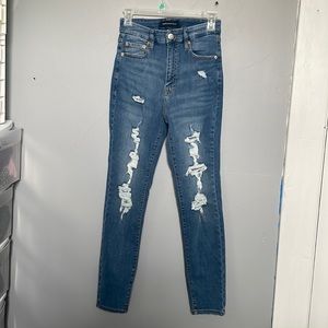 Aeropostale size 0 regular super high rise distressed curvy jeggings mall preppy